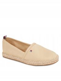 TOMMY HILFIGER ESPADRYLE WSUWANE BEŻOWE Z LOGO 40 1Ż9I