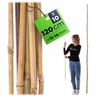 10 SZT TYCZKI BAMBUSOWE 120cm PODPORY DO POMIDORÓW ROŚLIN NATURALNE 12/14mm