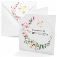 Приглашения на Крещение для девочки мальчика конверт с печатью [C047]