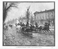 Stanisław Wolski: Warszawa. Z pierwszym śniegiem w aleje!, druk 1886