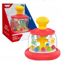 КАРУСЕЛЬ МУЗЫКАЛЬНАЯ ШКАТУЛКА МЛАДЕНЦА ВОЛЧОК ШАРИКАМИ КОНЬКИ ПОДАРОК WOOPIE BABY