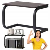 Organizer Kuchenny nad Mikrofalówkę Opiekacz Regał Półka Przyprawy Czarna