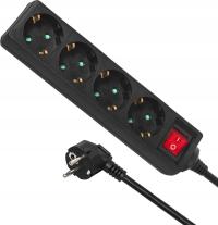 Listwa zasilająca Maclean zwykła 4 gniazd 5m czarny (MCE194)