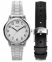 Zegarek damski srebrny TIMEX podświetlanie INDIGLO na bransolecie + pasek