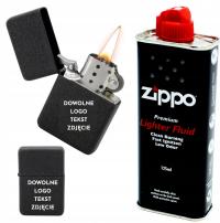 Zapalniczka Benzynowa czarna DOWOLNY GRAWER TEKST LOGO + benzyna Zippo