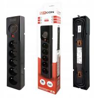 Przedłużacz listwa antyprzepięciowa ARCON 1,5 m 5 szt. gniazd czarny