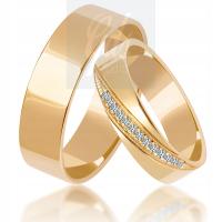 Золотые обручальные кольца пара-украшенные камнями 5MM PR 585-гравер бесплатно
