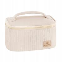 Damska Kosmetyczka Pikowana ze Skóry Ekologicznej Stella Betlewski Beżowa