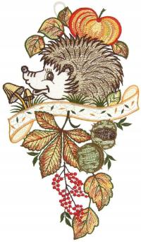 W. REUTER & SOHN HAFTOWANY WITRAŻ DERORACJA JESIENNA JEŻ