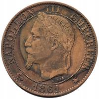 45355. Francja - 5 centymów - 1861r. (czyszczona)