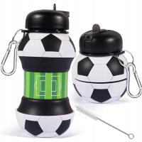 Футбольная бутылка для воды с мундштуком складной мяч 550 мл