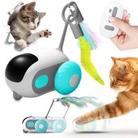 MYSZ DLA KOTA ZDALNIE STEROWANA ZABAWKA INTERAKTYWNA RUCHOMA WĘDKA + PILOT