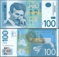 Serbia - 100 dinarów 2012 * P57a * Nikola Tesla AA
