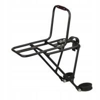 ROWEROWY BAGAŻNIK PRZEDNI ALUMINIUM SOLIDNY CZARNY PODSTAWKA POD KOSZ ROWER