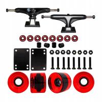 Trucki do deskorolki, Kółka do deskorolki 51mm, Łożyska do deskorolki, jasnoczerwone