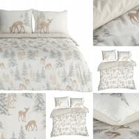 Pościel Świąteczna 220x200 cm FAWN Komplet Bawełna Na Prezent Eurofirany