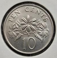 *SINGAPUR [0792]*10 Centów 1989 Republika Singapuru (Ten Cents)