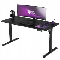 Электрический стол регулируемый 160x80cm 80kg Spacetronik LED панель черный