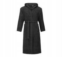 Халат Мужской с капюшоном махровый хлопок карманы L-192 темно-серый