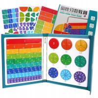 ZABAWKA DO NAUKI MATEMATYKI UŁAMKI TABLIC MAGNETYCZNA EDUKACYJNA MONTESSORI