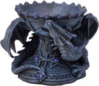 Nemesis Now Dragon Beauty kryształowa popielniczka | 18 cm | żywica | szary