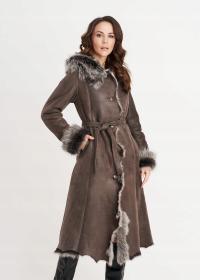 Kożuch damski toscana brązowy