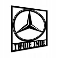 DEDYKOWANY PREZENT DLA MIŁOŚNIKA MERCEDESA OZDOBA NA ŚCIANĘ SAMOCHÓD 3D XL