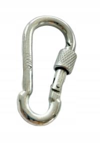 Karabińczyk z zabezpieczeniem 8 mm ocynk