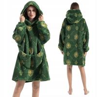 KOCOBLUZA Bluza Koc Ciepła Oversize Futrzak XXL Gruba 2w1 Zielona Kot