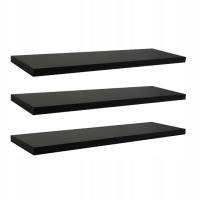 НАСТЕННАЯ ПОДВЕСНАЯ ПОЛКА 65 СМ ЧЕРНЫЙ КОМПЛЕКТ ИЗ 3 ПРЕДМЕТОВ