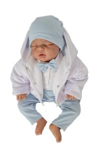 Одежда для крещения для мальчика 5 шт синий 68