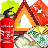 Комплект для обзора огнетушитель 1 кг автомобильная аптечка DIN треугольный жилет