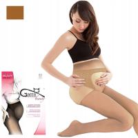 Gatta Rajstopy ciążowe komfortowe gładkie body protect 20 den golden