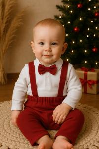 BabyStyle Handmade garnitur dziecięcy czerwony