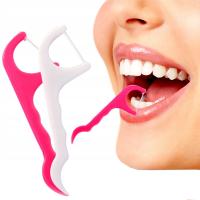 WYKAŁACZKI Z NICIĄ DENTYSTYCZNĄ DO ZĘBÓW NIĆ DENTYSTYCZNA Z UCHWYTEM 24szt