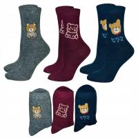 3x SKARPETY DAMSKIE ciepłe z angory wełny skarpetki zimowe termo długie