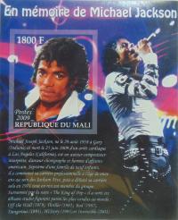 Michael Jackson muzyka Mali blok ** #ML0938 CIĘTY