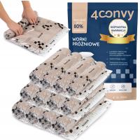 4CONVY 12x Worek próżniowy rolowany do ubrań walizki zwijany 3 ROZMIARY