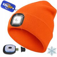 Зимняя рабочая шапка со светодиодным фонариком USB, универсальная теплая шапка OC
