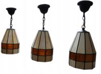 Zestaw trzech lamp barowych Art Deco Beż Brąz