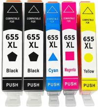 5× TUSZ 655 XL DO DRUKARKI HP DESKJET 3525 4615 5525 6525 6520 4625 ZESTAW XL