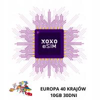 Starter Karta XOXO eSIM Internet Bałkany Europa 10GB 30dni na kartę Polska