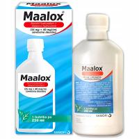 Maalox (35 mg + 40 mg)/ ml, zawiesina doustna, 250 ml, na objawy zgagi