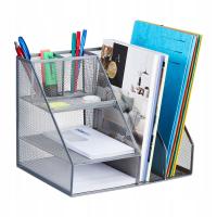 Organizer na biurko metalowy z 7 półkami RD47542, srebrny