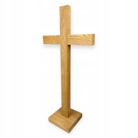Красивый большой деревянный крест из дуба для стены 60x30