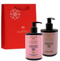 GLANTIER Zestaw do dłoni Glantier 585 _ Krem 300ml + Mydło 300ml + Torebka