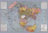 Mapa płaskiej ziemi - AirMap Polar Azimuthal Equidistant Projection 100x70