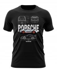 T-shirt męski okrągły dekolt Porsche