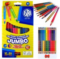 Kredki ołówkowe dwustronne trójkątne Astra Jumbo