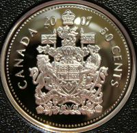 50 CENT KANADA 2007 HERB PROOF SREBRO 925 PROOF